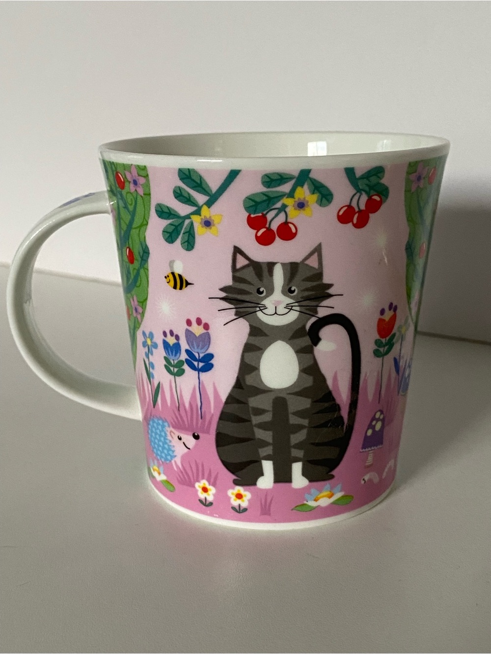 Dunoon Cat Mug Catkins Coffee Kate Mawdsley England Gray Tiger Striped Ceramic.